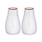 Saleiro e Pimenteiro Porcelana Royal Branco c/Borda Dourada