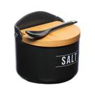 Saleiro Manhattan Redondo Porcelana Com Colher E Tampa 290ml Saleiro Manhattan Redondo Porcelana Com Colher E Tampa 290ml