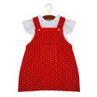Salopete Conjunto Jardineira Vestido Saia Malha 100% Algodão para Bebê Menina 02Peças