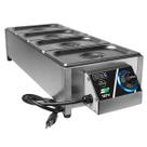 Salsicheira Elétrica Indutrial Profissional 4 Cubas 2,5 Cada Hot-dog Molheira 10kgs 110v