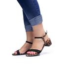 Salto Feminino 4,5cm Animal Print Cores Sandália Moda Verão Bico Redondo Dia a Dia Casual JCL STORE Salto Feminino 4,5cm Animal Print Cores Sandália Moda Verão Bico Redondo Dia a Dia Casual JCL STORE