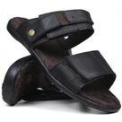 Sandalia Aberta Masculino Casual Couro Confort
