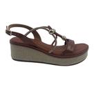 Sandália Anabela com Brilho Bebecê Marrom 4038443 - Pecan 40