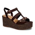 Sandalia Anabela Feminina Dakota Aplique Tachas Moda Casual Ref: Y9541