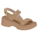 Sandália Anabela Feminina Moleca FlatForm Leve EVA Tachas