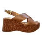 Sandalia Anabela Feminino Vizzano Casual Conforto Tiras Cruzadas Plataforma 6559.101 Marrom Sandalia Anabela Feminino Vizzano Casual Conforto Tiras Cruzadas Plataforma 6559.101 Marrom