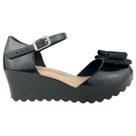 Sandalia Anabela Infantil Peep Toe Charmosinha Chic Laço