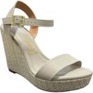 Sandália Anabela Plataforma Brilho Tendência Moda Verão 6283.2000 Vizzano