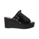 Sandália Anabela Plataforma Espadrille Salto Alto Strass Brilho Rafia Trama