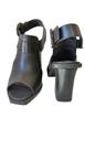 Sandalia ankle couro salto 8cm bloco