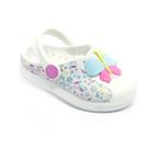 Sandália Babuche Infantil Plugt Menina Borboleta Floral Branco