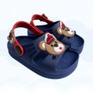 Sandália Babuche ou Chinelo ou Papete Infantil Masculino com Enfeite de Urso, Macio e Confortável, moda Verão
