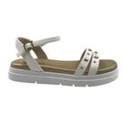 Sandália Bebecê Papete Flat Form com Spikes Branca 2220125 Sandália Bebecê Papete Flat Form com Spikes Branca 2220125