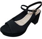 Sandália bebece platorma t5031-344 conforto nobuck preto