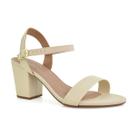 Sandália Beira Rio Creme Salto Bloco 8280685 Elegante