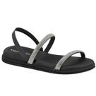 Sandália Beira Rio Feminina Flatform Tiras Brilhantes Cristal Preta Sandália Beira Rio Feminina Flatform Tiras Brilhantes Cristal Preta