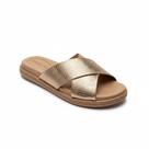 Sandália Beira Rio Rasteira Ouro Rosado Sofisticação Casual - Sandália Beira Rio Rasteira Ouro Rosado Sofisticação Casual -
