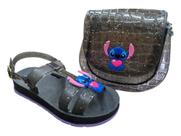 Sandália + Bolsa Infantil Feminino Stitch