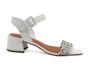 Sandália Bottero Feminina de Couro Salto Bloco 374002 Branco