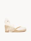 Sandália Cala Anabela 7 cm Cetim Branco Sandália Cala Anabela 7 cm Cetim Branco