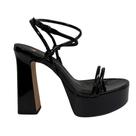 Sandália Carrano Feminina Plataforma Preto Couro Verniz Sandália Carrano Feminina Plataforma Preto Couro Verniz