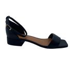 Sandália Casual Couro Bottero Salto Baixo Preta 372904 - Preto 39