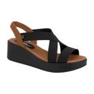 Sandália Casual Salto Anabela Médio Feminina Piccadilly Preto 36