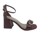 Sandália Casual Salto Bloco Bebecê Marrom 6030125 - Pecan 40