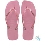 Sandalia Chinelo Havaianas Slim Square Logo Metallic Feminina Bico Quadrado Adulto Original Cor:Rosa ChiffonTamanho:35/ Sandalia Chinelo Havaianas Slim Square Logo Metallic Feminina Bico Quadrado Adulto Original Cor:Rosa ChiffonTamanho:35/