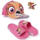 Sandália Chinelo Infantil Skye Patrulha Slide Menina+Boné 3D