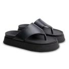 Sandália Chinelo Papete Flat Preta Plataforma