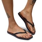Sandália Chinelo Rasteira Feminina Bico Quadrado Modernidade Inovação Lançamento em Preto Você Mulher Mais inda Ainda