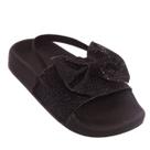 Sandalia Chinelo Slide criança infantil Feminina meninas preta Glitter