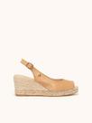 Sandália Clavel Anabela 7 cm Napa Marrom Claro Sandália Clavel Anabela 7 cm Napa Marrom Claro