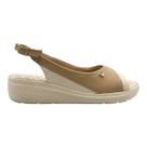 Sandália Comfortflex Anabela Peep Toe Off White Ortopédica 86304 Original