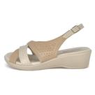 Sandalia Comfortflex Anabela Recortes Vazados Com Fivela