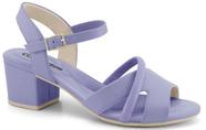 Sandalia ConfortFlex Salto Bloco Lavanda