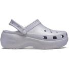 Sandália Crocs Classic Platform Glitter Clog Mauve Mist