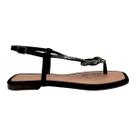 Sandalia D Capri Rasteira Feminina Tira Fivela Nobuck Preto 253