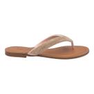 Sandalia D Capri Rasteira Rosê Chinelo Pedras Strass 1460