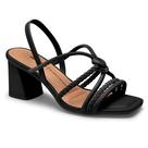 Sandália Dakota Salto Bloco Grosso Y9761 Festa Strass Preto