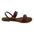Sandalia dcapri feminina rasteira casual 377 marrom