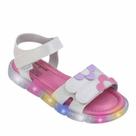 Sandália de led infantil pampili lulli flores branca holográ Sandália de led infantil pampili lulli flores branca holográ