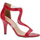 Sandália de Salto Alto Gisele Design Vinil Tiras Onduladas Tendencia Moda 13-188
