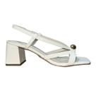 Sandália de Salto Bloco Feminino Via Marte 171-002-01 Branco Verniz