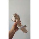 Sandália de salto Di Valentini Off White com strass furtacor Ref.: 4935.09657 Sandália de salto Di Valentini Off White com strass furtacor Ref.: 4935.09657