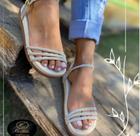 Sandalia de salto feminina adulto cor branca detalhe strass tamanho 37