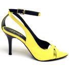 Sandália de Salto Médio Amarelo Conforto Sandália de Salto Médio Amarelo Conforto