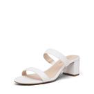 Sandália DREAM PAIRS com Salto Bloco Baixo em material vegano Branco