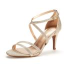 Sandália DREAM PAIRS GIGI Glitter Dourado Salto Stiletto 7 US